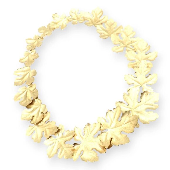 Rare! Authentic Tiffany & Co Angela Cummings 18k Yellow Gold Leaf Necklace 1981 - Picture 1 of 11